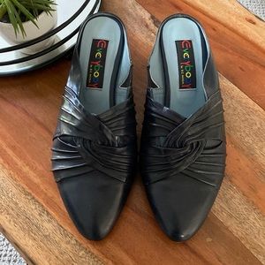 Navy Mules with 1.5” heel